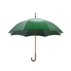 Green umbrella with wooden handle rain protection accessory