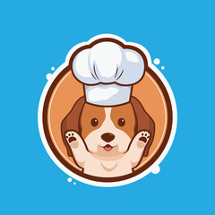 Cute Dog Chef Logo Design for Pet Bakery and Animal Food Branding