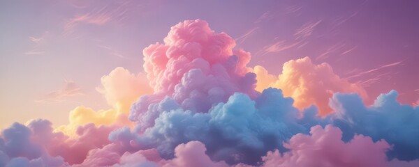 Dreamy pink, blue, yellow cloud gradient  Soft, blurry texture , soft, soft gradient, pastel sunset