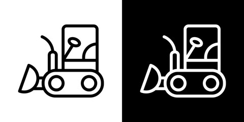 Bulldozer icon vector, illustration logo template in trendy style