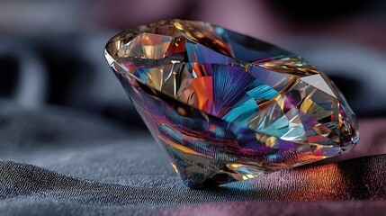 Colorful gem, facets, and light play