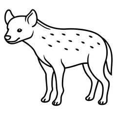 Sleek Hyena Outline Illustration