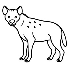 Sleek Hyena Outline Illustration