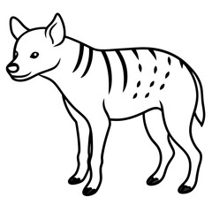 Sleek Hyena Outline Illustration