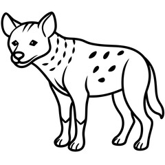 Sleek Hyena Outline Illustration