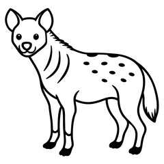 Sleek Hyena Outline Illustration