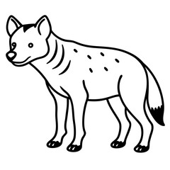 Sleek Hyena Outline Illustration