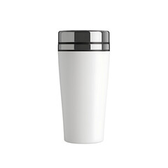 White Stainless Steel Tumbler PNG – Insulated Travel Mug with Lid, Transparent Background for Product Mockups & Branding