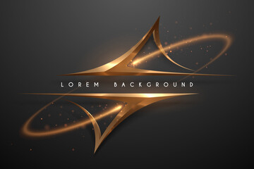 Golden shape template with light effects