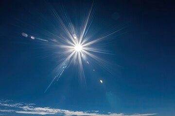 Bright sun radiating light