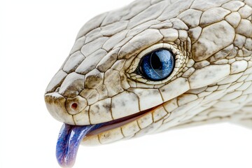 Fototapeta premium blue-tongue skink lizard head close-u