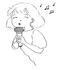 little girl singing vector
