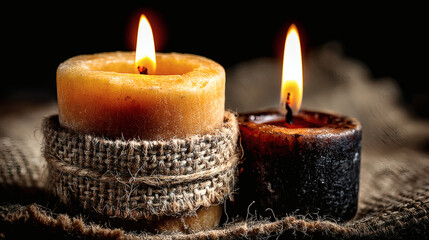 Warm Candlelight in Rustic Surroundings Creating Calm Ambiance