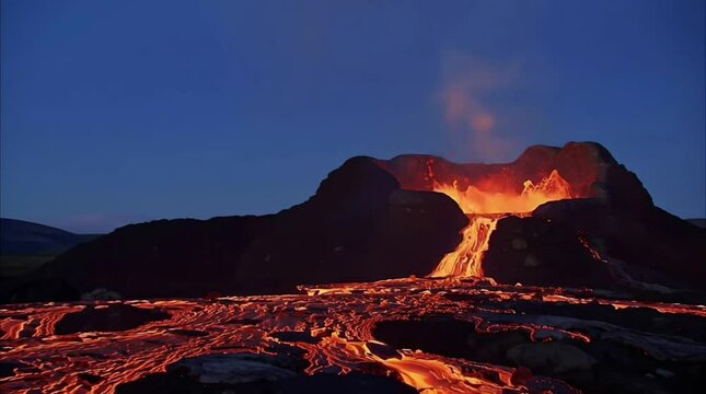Eruption and Lava Flow &ndash; Volcanic Time-Lapse Video