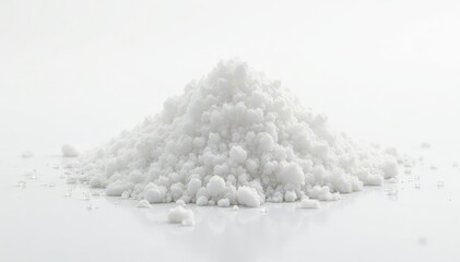 Crystalline sugar granules, bright white background, refined sugar, sparkling, baking