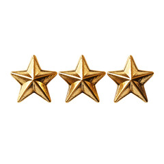 Obraz premium Three Golden Stars Rating Award Excellence Success