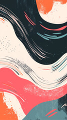 Creative concept posters covers with modern abstract shapes waves hand drawn lines, background colorful vector