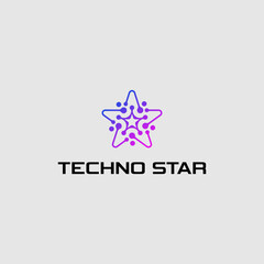 Techno star logo design abstract symbol template inspiration
