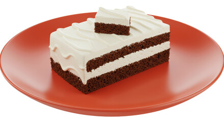 Isolated Chocolate Cake Slice