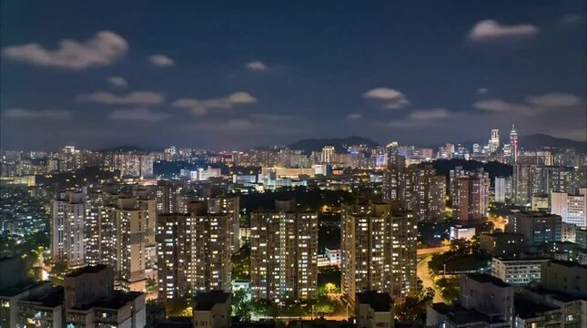 Apartment Lights Flickering at Night &ndash; Timelapse Window Glow