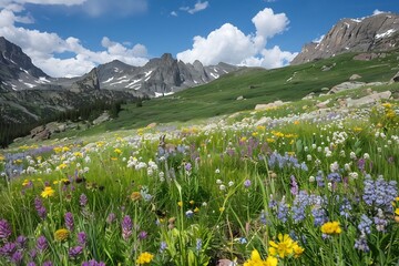 Obraz premium Pika rodents gather wildflowers alpine meadows their cheek pouches stuffed with winter provisions