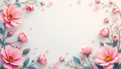 Fototapeta premium Subtle floral motif, pastel hues, calming aesthetic, pretty, pattern, pastel