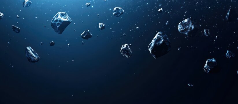 A dark space filled with numerous fragments of rock.
