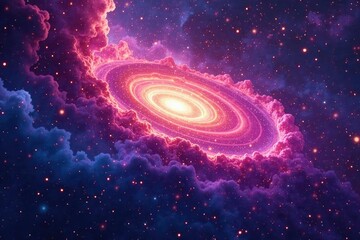 Fototapeta premium Abstract swirling nebula, vibrant cosmic textures, backdrop, ethereal