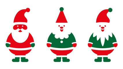 set of santa vector 