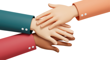 Isolated Teamwork Hands Pile