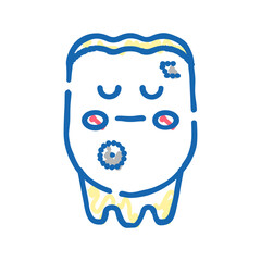 ill tooth icon doodle illustration