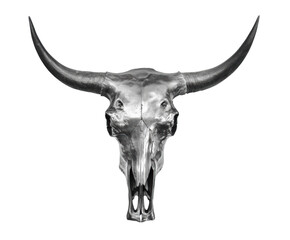 Artistic bull skull decoration for rustic home design, cut out