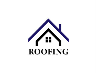 A black and white illustration depicts a skilled worker meticulously performing roofing work on a house's pitched roof.