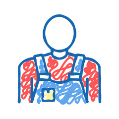 mover service worker icon doodle illustration