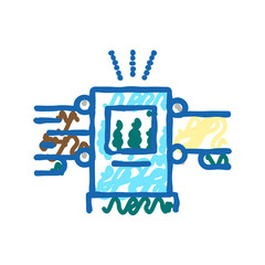 log debarking machine icon doodle illustration
