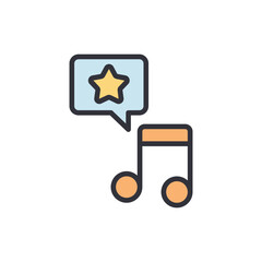 Favorite music colored icons, minimalist vector illustration ,simple transparent graphic element .Isolated on white background