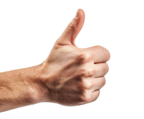 Positive gesture symbolizing approval and agreement with hand sign, cut out