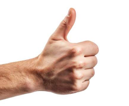 Positive gesture symbolizing approval and agreement with hand sign, cut out