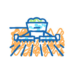 harvesting equipment icon doodle illustration