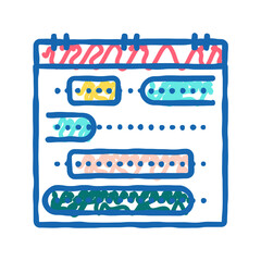 Fototapeta premium vacation calendar icon doodle illustration