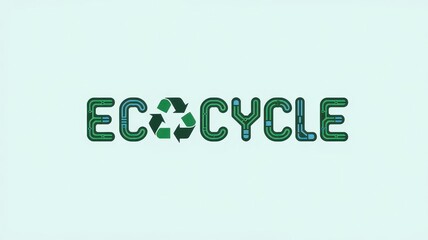 Vector logo showing green geometric font spelling CYCLE on pale background