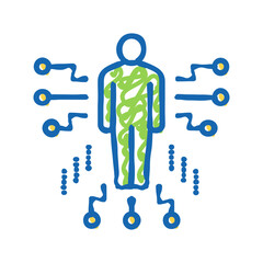 human characteristics icon doodle illustration