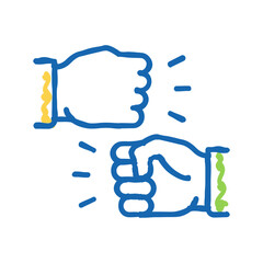 hand dispute icon doodle illustration