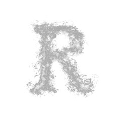 Curling Smoke Letter R Overlay - Elegant Smoke Text Effect for Mystical Designs. Perfect for Dark, Gothic and Fantasy Projects. High Quality Transparent PNG for Digital Art.
