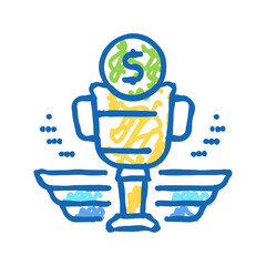 financial award icon doodle illustration