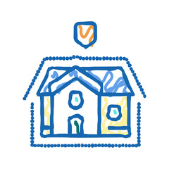 house insulation icon doodle illustration