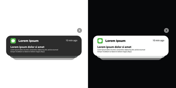 Push bar notifications icons. Message bar bubble icons