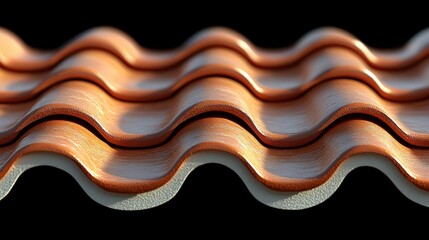 Warmtoned roof tiles creating a rhythmic pattern