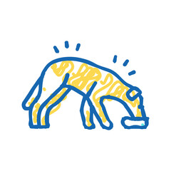dog eating food icon doodle illustration