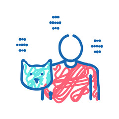 cat owner icon doodle illustration